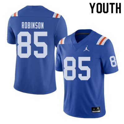 Youth Florida Gators #85 James Robinson NCAA Jordan Brand Royal Throwback Alternate Authentic Stitched College Football Jersey XMP4362AH